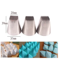 square decorating mouth 3 piece set butter cookie stainless steel cake decoration diy baking tools 3pcs