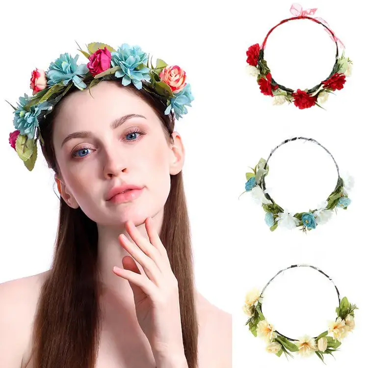 Богемная свадебная тиара розовый Венок повязка на голову подружки невесты