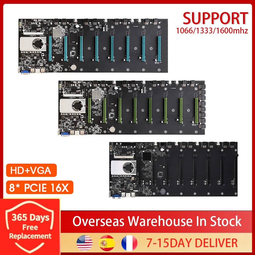 

BTC-T37/BTC-S37/BTC-D37 материнская плата майнера с расширяемым портом 8 * PCIE 16X /4 * USB2.0 /DDR3 слот Sodimm/Поддержка 1066/1333/1600 МГц