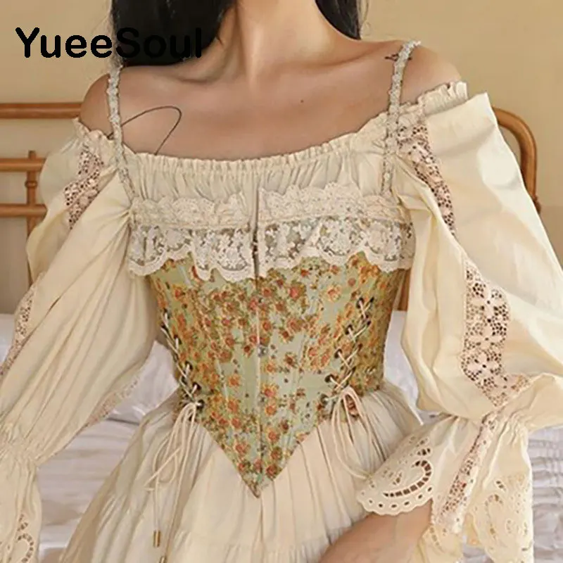 Новинка 2022 корсет бюстье с принтом Кружевная туника на бретельках пряжкой