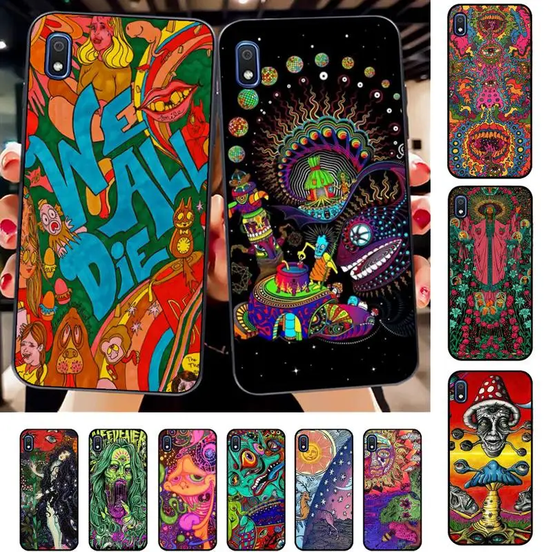 

FHNBLJ Trippy Tie Dye Alien Phone Case for Samsung A30s 51 71 10 70 20 40 20s 31 10s A7 A8 2018