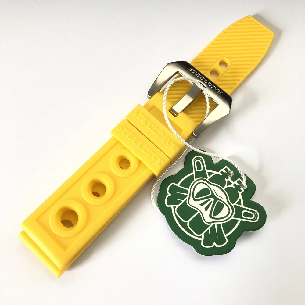 Ремешок STEELDIVE для часов автоматический сменный резиновый браслет дайвинга 22 мм