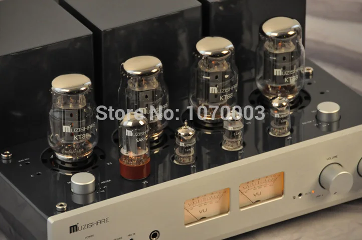 Q-019 MUZISHARE X7 Интегрированный усилитель вакуумной трубки KT88x4 AB1 Push-pull усилитель 25~ 45 Вт TR~ UL переключатель 110 В/220 В мм phono