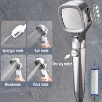 Bath high pressure shower head modes with switch on off button Adjust Water Save Shower head Nozzle filter Bathroom accessory