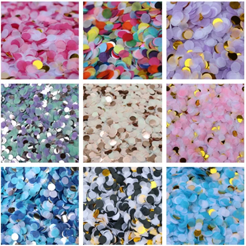 1 см 10 г/пакет конфетти разных цветов для украшения свадьбы дня рождения круглая