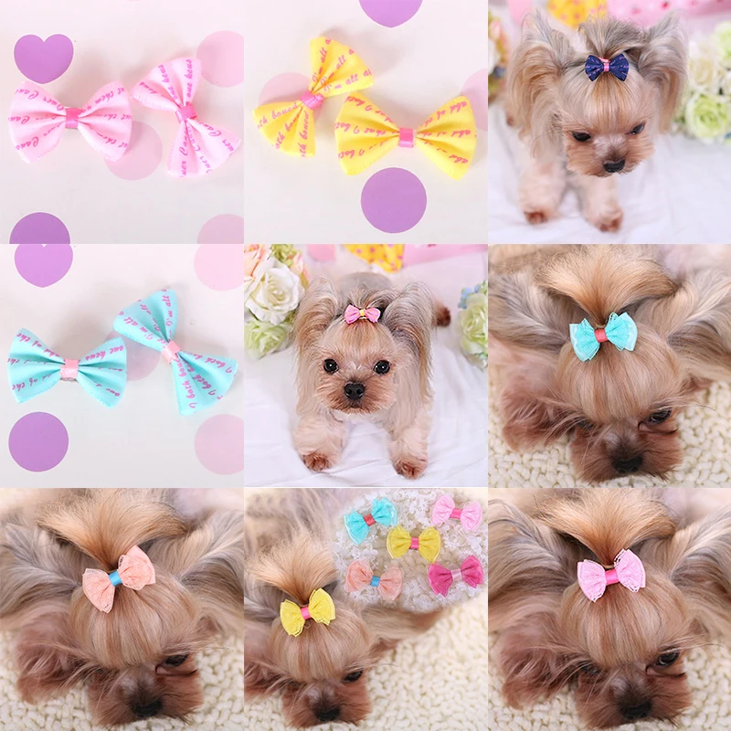 

2PCs Cute Bow Hairpin For Cats Dogs Photography Props Decoration Pet Jewelry Bow Pet Hair Accessories Kawaii Bowknot Decoration