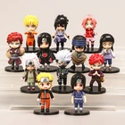 12 шт.компл. Набор фигурок Наруто, экшн-фигурки Shippuden Hinata Sasuke Itachi Kakashi Gaara Jiraiya Sakura Q Version, игрушки, детский подарок