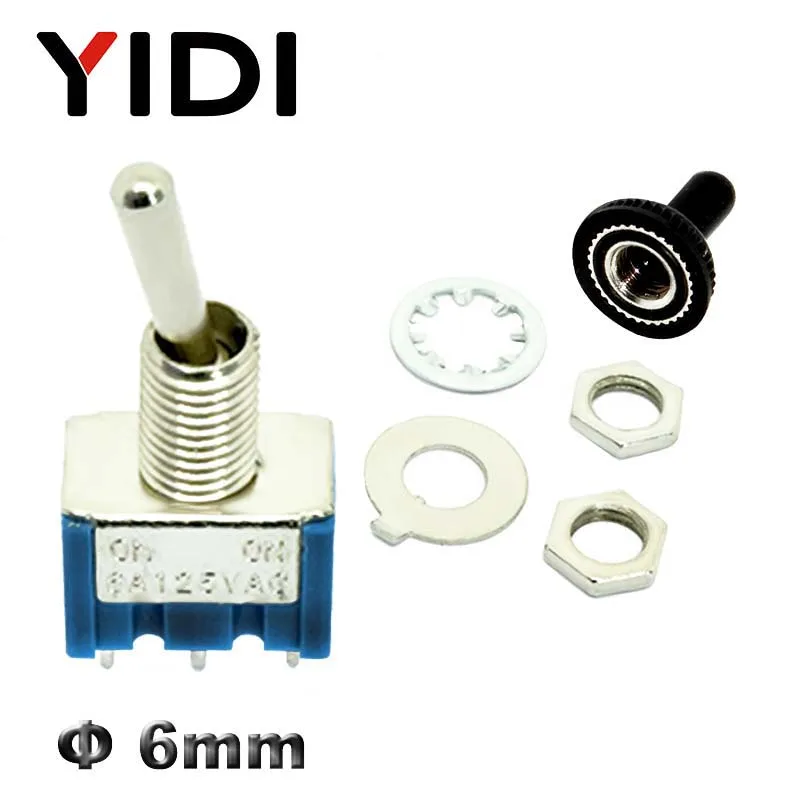 6A 125VAC мини 6 мм МТС 102 103 202 203 302 303 402 403 рычажный Переключатель ВКЛ/ВЫКЛ SPDT DPDT on off на 3PDT с водонепроницаемой крышкой