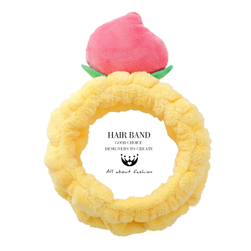 В Корейском стиле модная Персик Плюшевая повязка для волос группа милые забавные