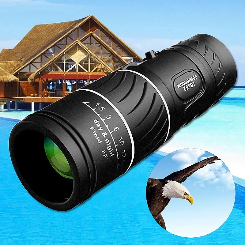 

16x52 Monocular Dual Focus Optics Zoom Telescope Day & Night Vision For Birds/ Hunting/ Camping/ Tourism