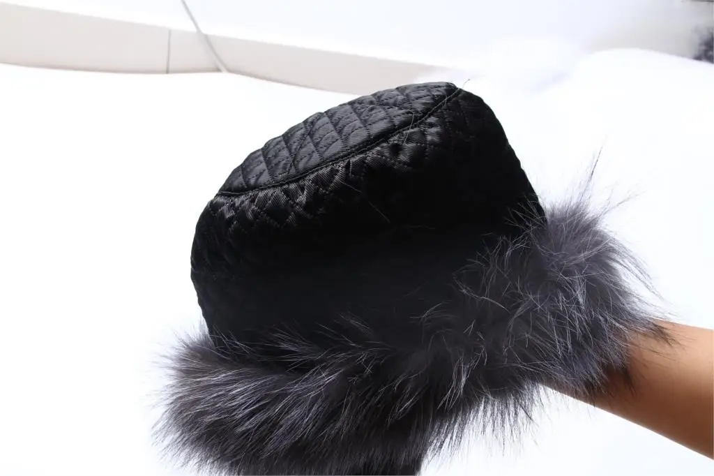 ZDFURS* Женская русская ушанка Авиатор Охотник лисий мех бомберы шапка натуральный Лисий мех шапки купол монгольская шапка