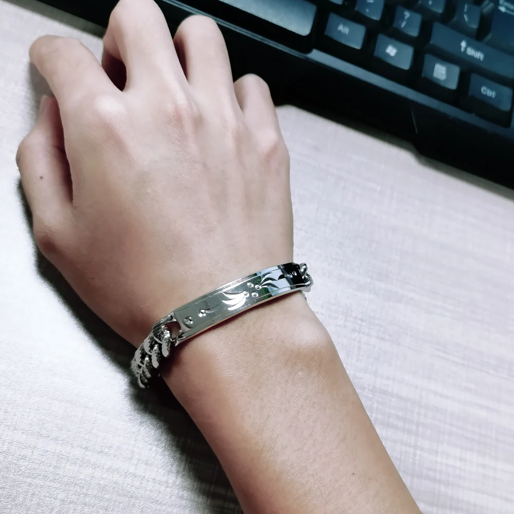 Браслет мужской из стерлингового серебра 925 пробы крутой браслет в стиле рок-панк