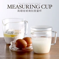 high borosilicate heat resistant measuring 500ml coffee cup witth scale microwaveable mil kglass measuring cup