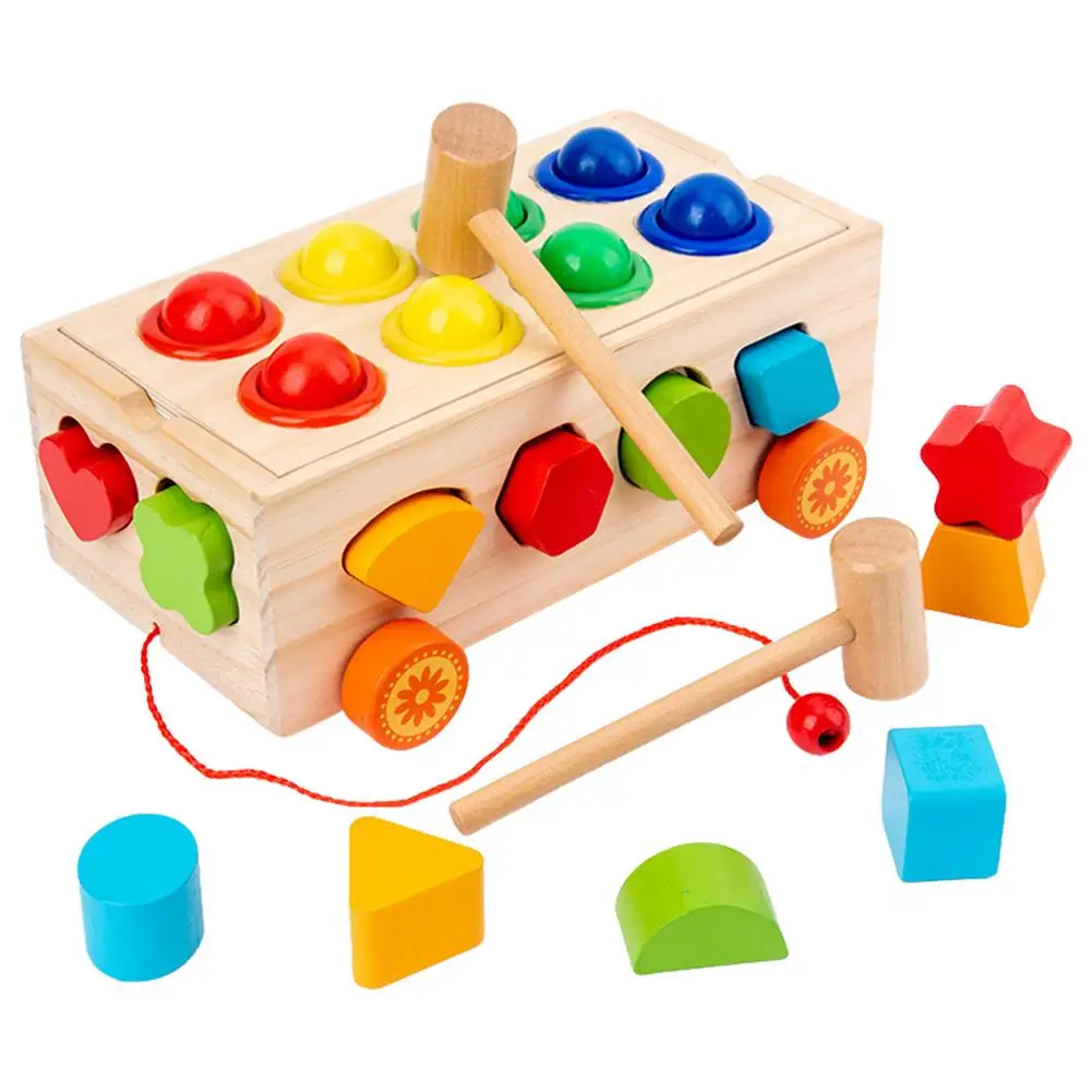 

Shape Sorter Toy Wooden Geometric Shapes Sorter Funny Early Learning Toy Set Color Recognition Sorting Toy For Toddlers 1-3