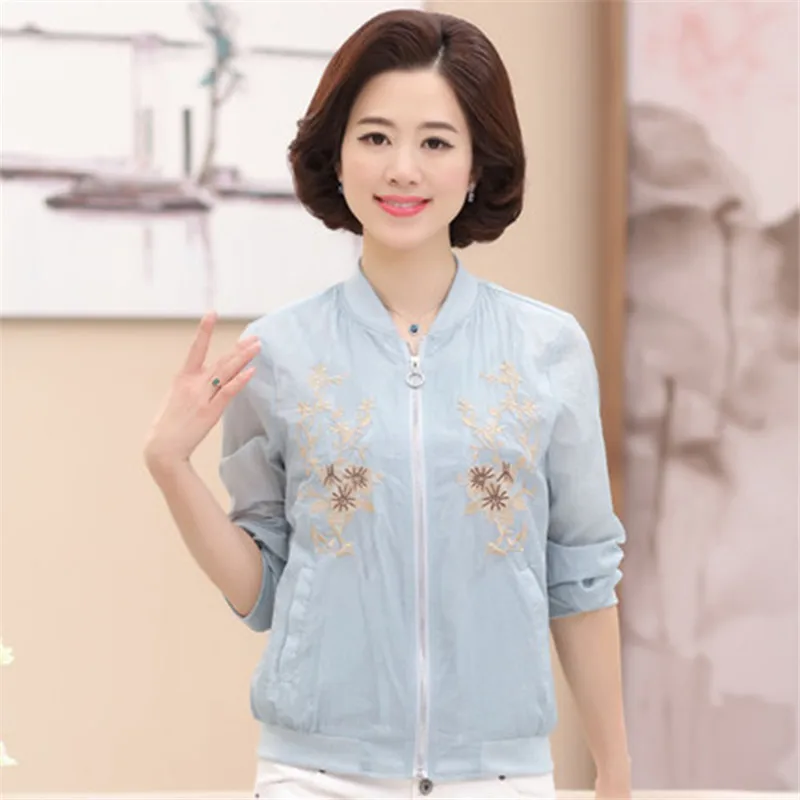 Женский пиджак с вышивкой Повседневная тонкая куртка большого размера 4XL для