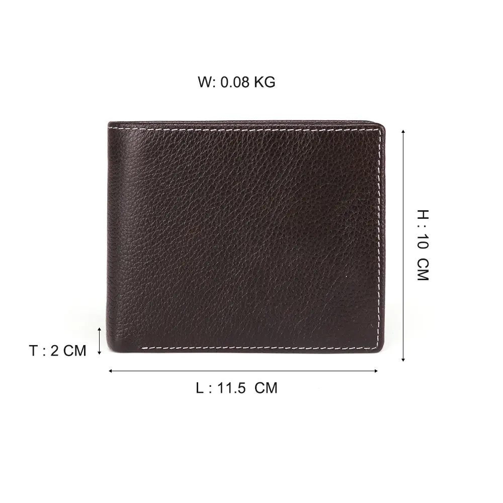 Кошелек JOGUJOS мужской из натуральной кожи короткий бумажник на молнии кредитница