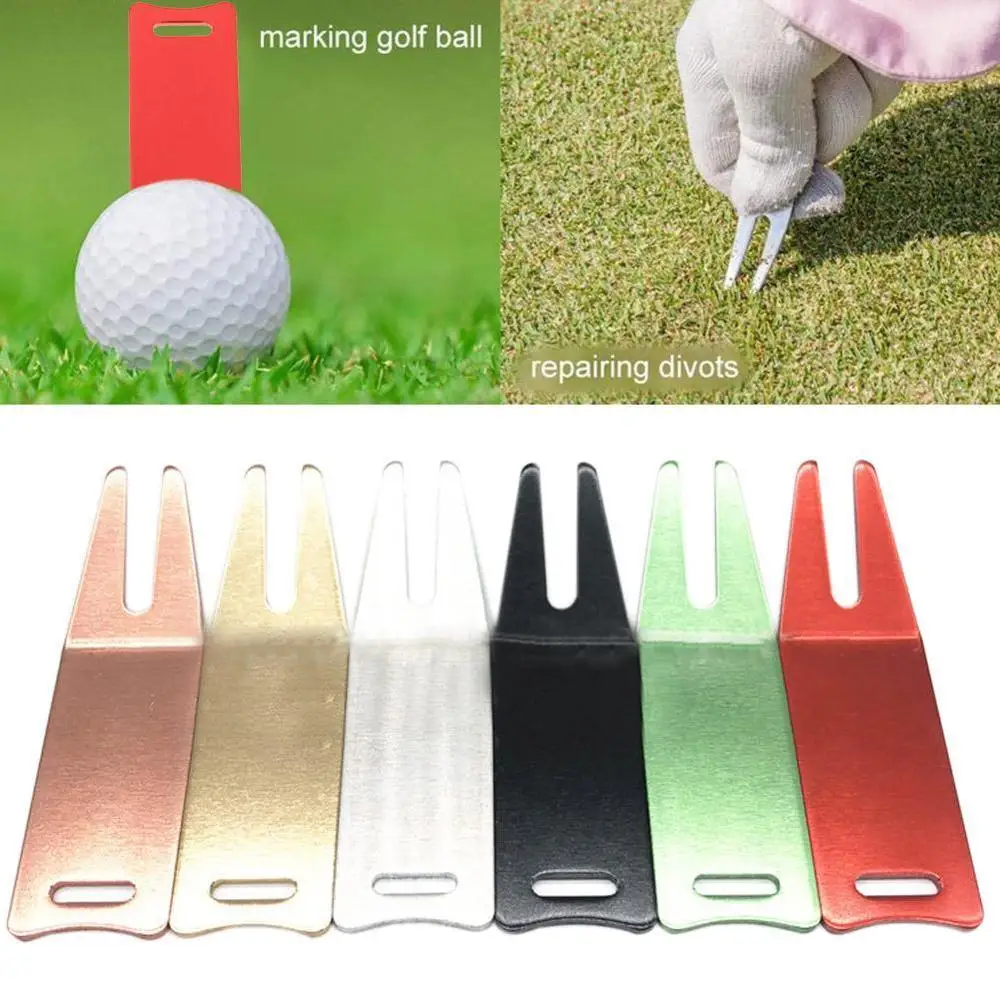 

Zinc Alloy Golf Putting Greens Divot Repair Tool Fork Golf Accessory Aids Prong Divot Golf Training Fork Divot Gift Repair X6A0