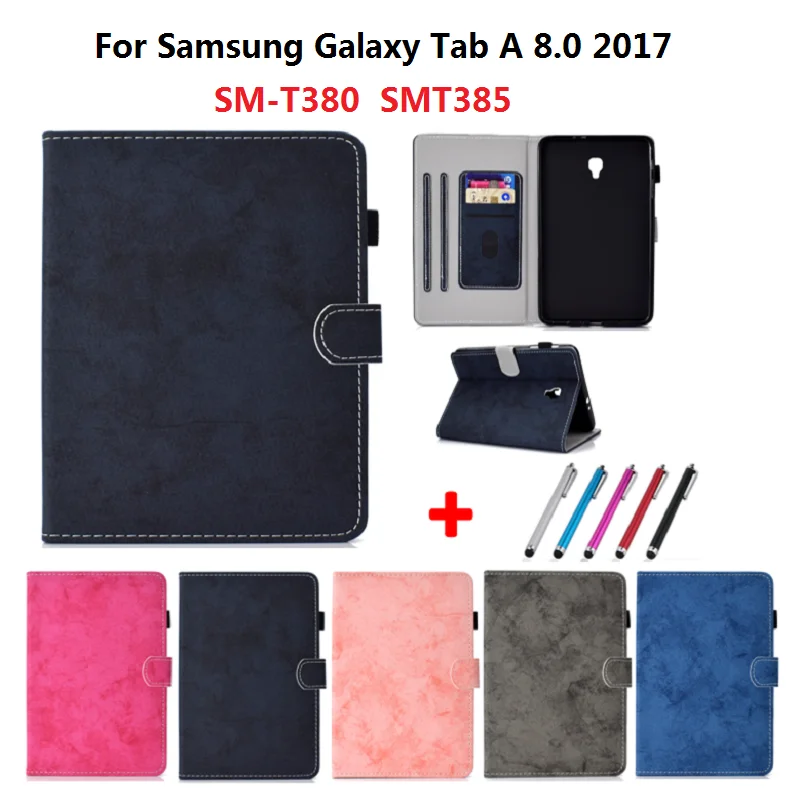 Черный синий розовый чехол для Samsung Tab A 8 0 Модный подставка умный Galaxy T380 SM T385