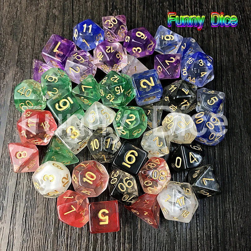 Высокое качество 7 шт./компл. многосторонние Подземелья и Драконы ясные