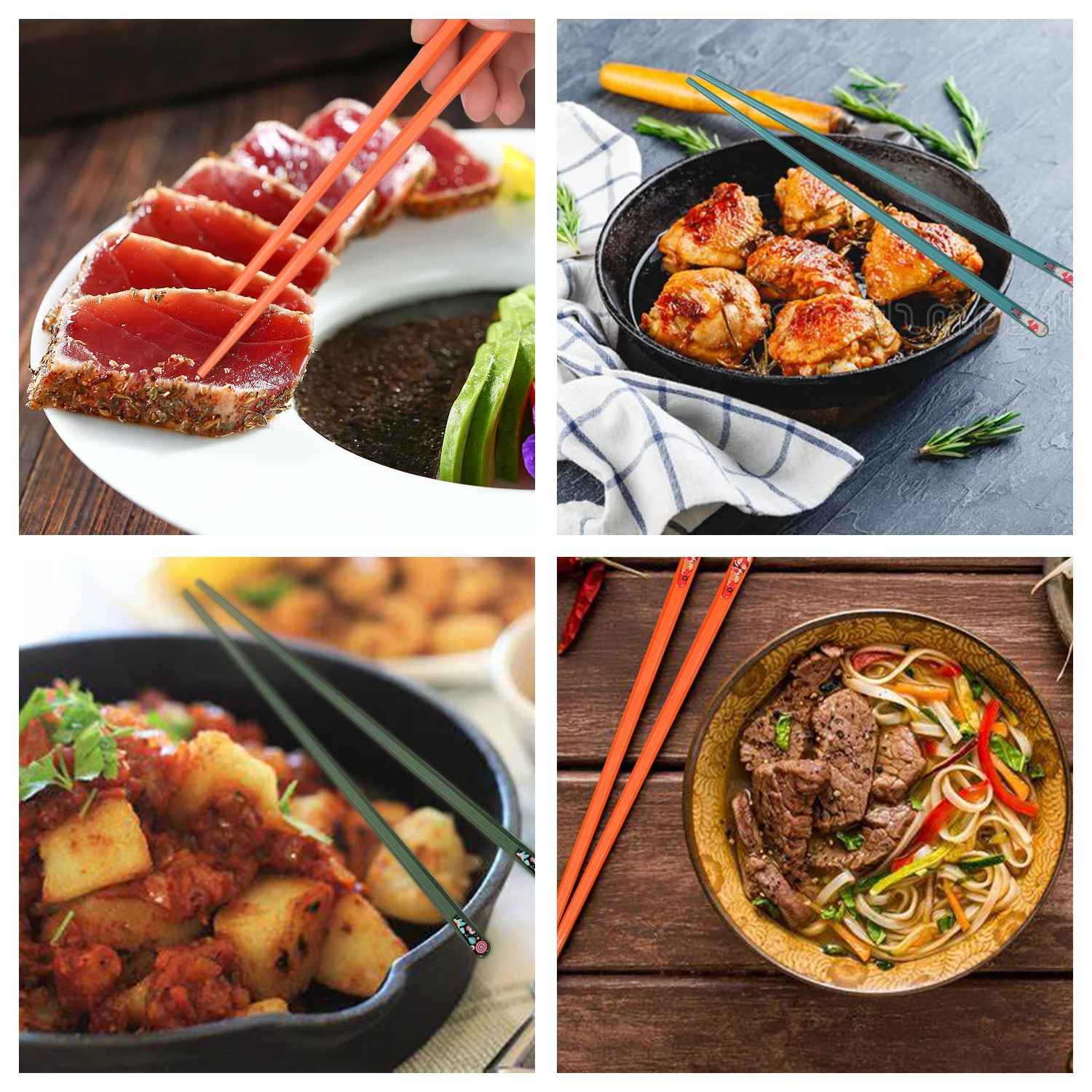 5 пар Многоразовые натуральный деревянных палочек для еды бамбуковые солнечные