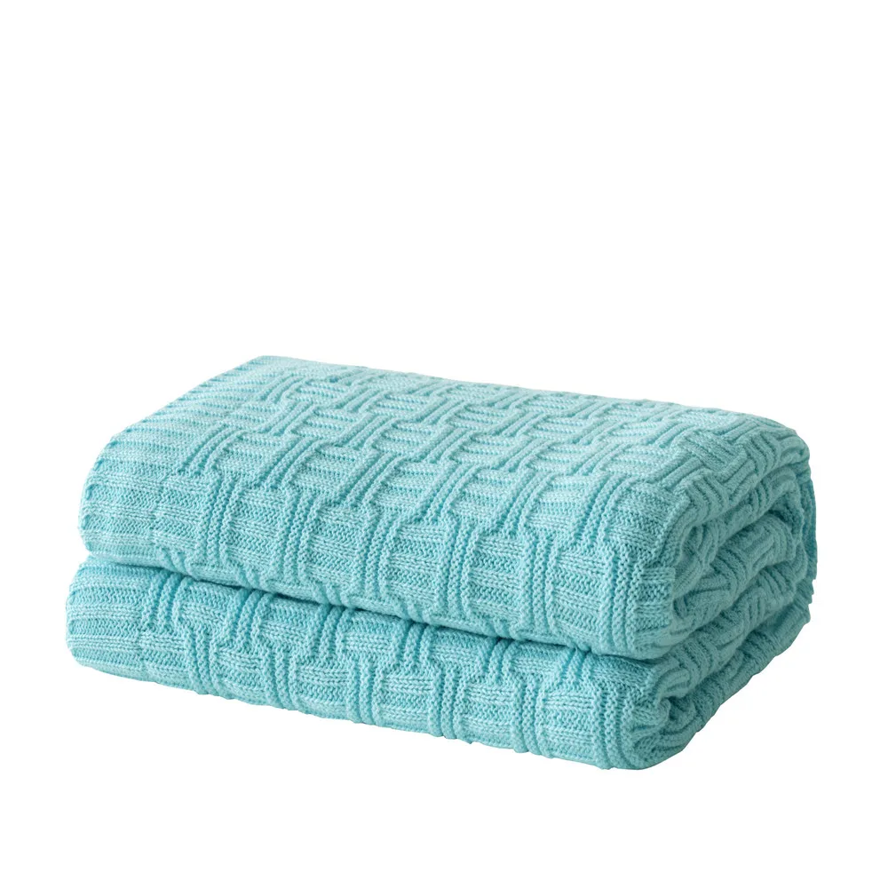Knitted Blankets Beds Cover Soft Throw Blanket Bedspread Bedding Air Conditioning Comfy Sleeping Bedspreads | Дом и сад