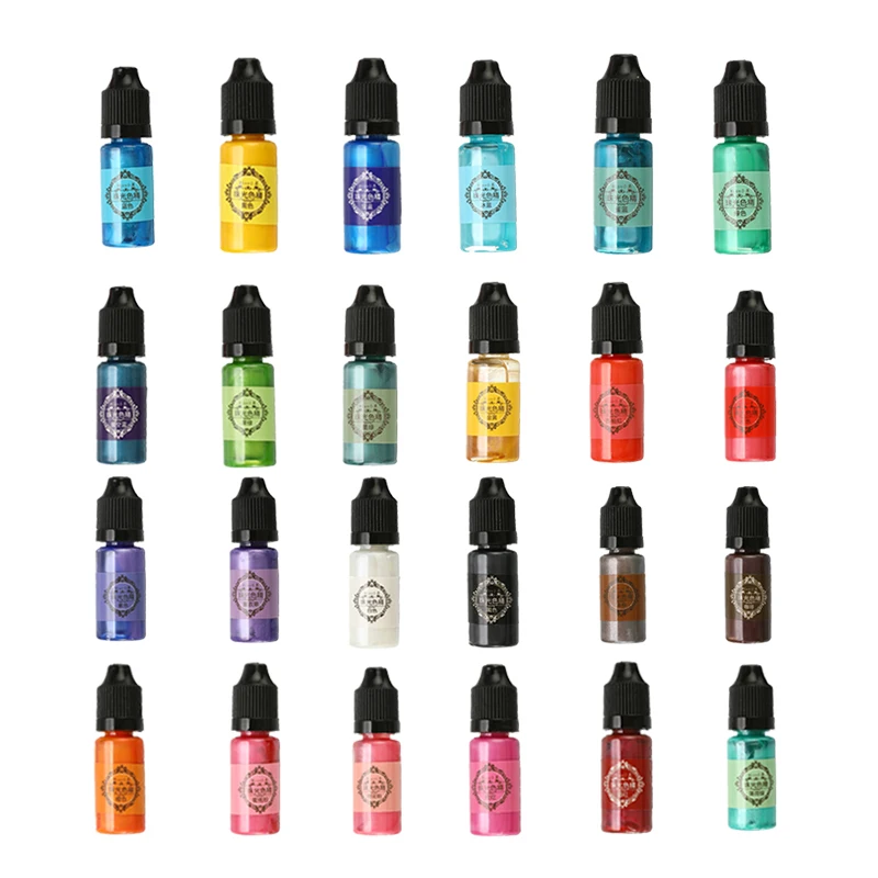 24 цвета 10 мл жидкий жемчуг окрашивающий краситель пигмент эпоксидная смола