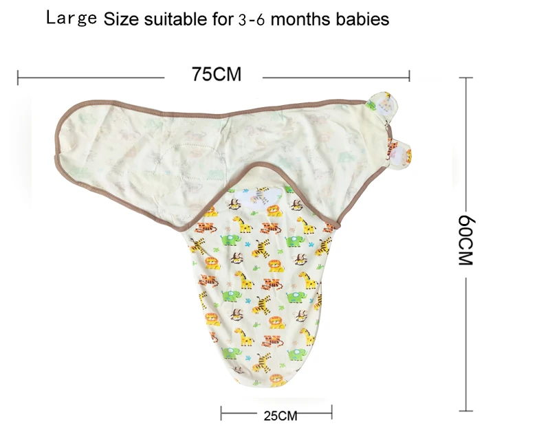 2 Pieces Set Newborn Swaddle Wrap+Hat Cotton Baby Receiving Blanket Bedding Cartoon Cute Infant Sleeping Bag For 0-6 Months