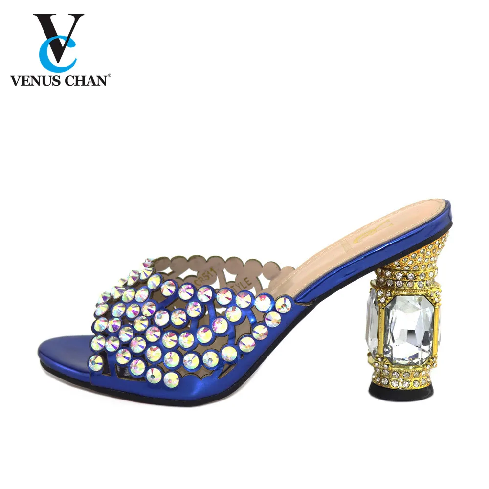 

Without Bag Pumps Super High Heels Italian Women Wedding for Party African Shoes Decorated with Rhinestone Luxury Sandals Women