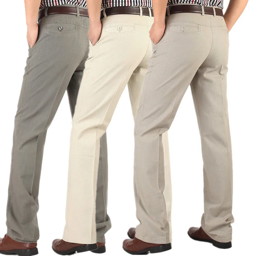 

MRMT 2021 Brand New Winter Autumn Men's Trousers Cotton Linen Casual Pants for Male High Waist Loose Middle-aged Trousers