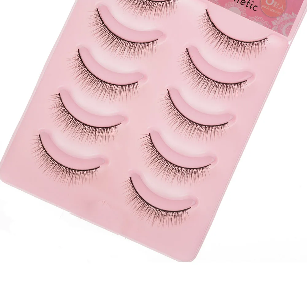 

5 Pairs/set 3d Natural Long Bushy Cross False Eyelashes Mink Hair Fake Eye Lashes Black Eyelash Extension Eye Makeup Tool