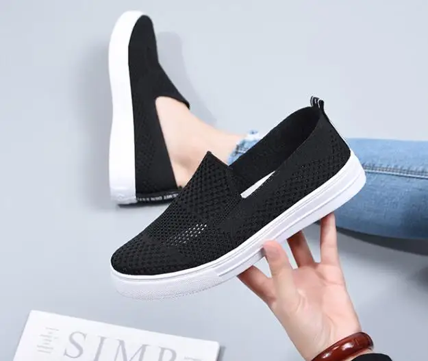 2020 Новая летняя дышащая майка с длинным рукавом женская обувь на плоской подошве