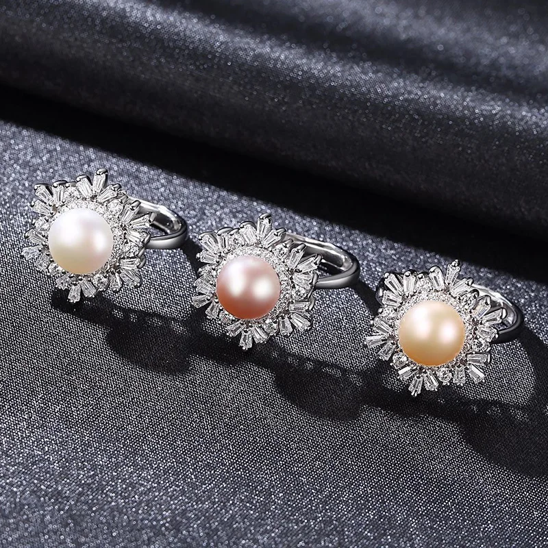 Женское кольцо из серебра 925 пробы с искусственным жемчугом | Украшения и