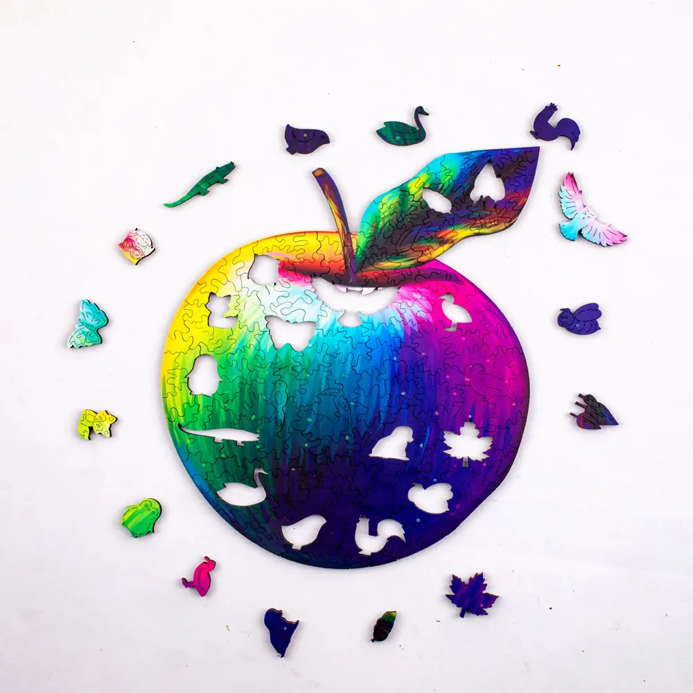 Уникальный Apple Деревянные пазлы таинственная загадка подарок для взрослых