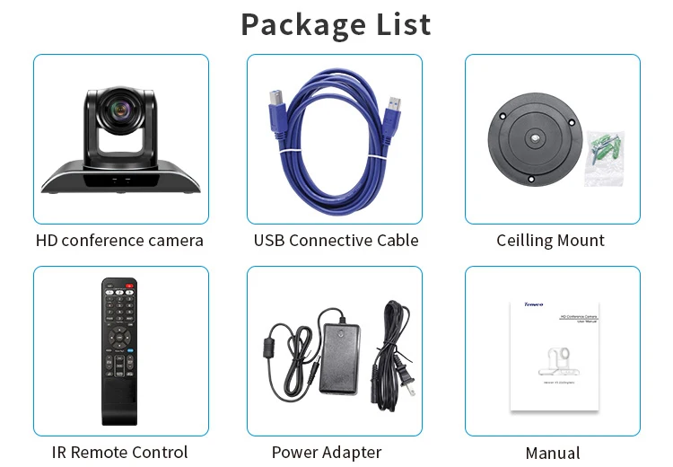 Tenveo VHD103U USB PTZ HDM1 камера HD 1080p умная видеокамера с 10-кратным оптическим зумом HDMI SDI