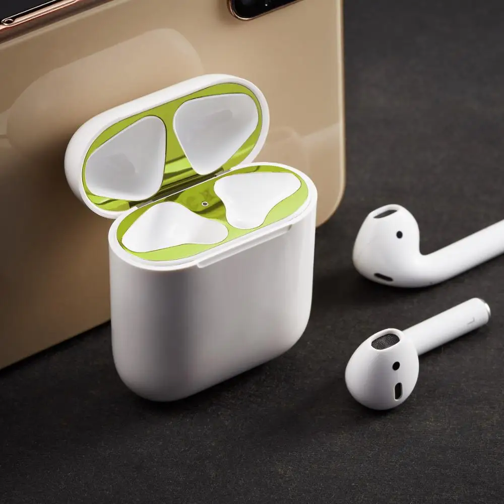 Защита от пыли Защитная Наклейка кожа для AirPods с беспроводной зарядный чехол