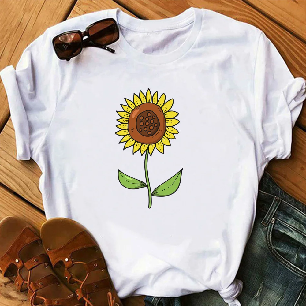 

flower T-shirt Women's High quality printing T-shirt Short sleeve Clothes TX9675
