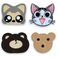 cute cat bear pattern chenille patches for childrens clothing big cartoon anime badges on backpack sewing accessories wholesale