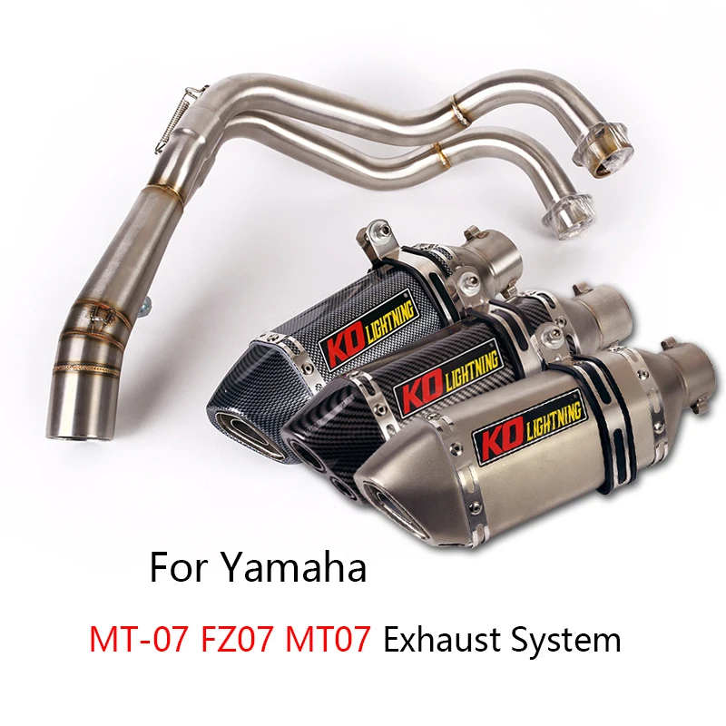 

Full Exhaust System for Yamaha MT-07 FZ07 MT07 Motorcycle Header Mid Link Tube Slip On 51mm Muffler Escape Removable DB Killer