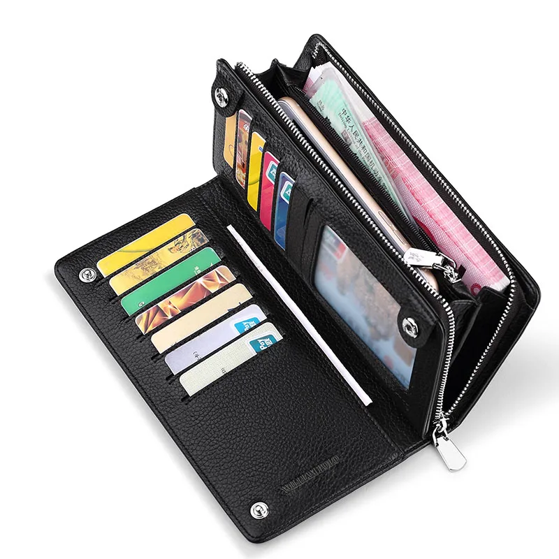 Роскошные Брендовые мужские кожаные кошельки Williampolo на молнии длинный мужской