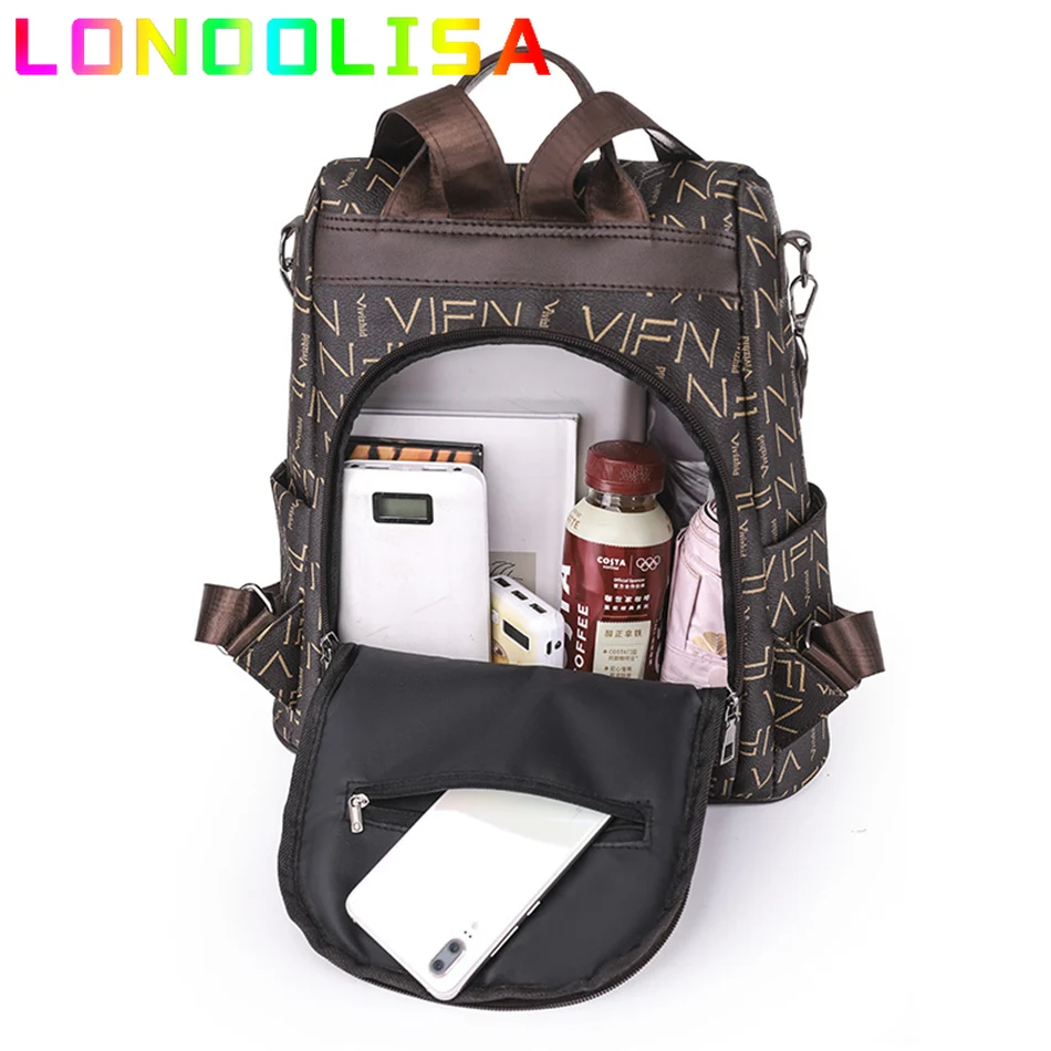 Роскошный женский рюкзак из мягкой кожи с защитой от кражи школьный ранец для