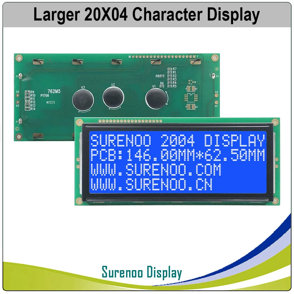 Большой 204 20X4 2004 символьный ЖК модуль экран LCM синий желтый зеленый светодиодный