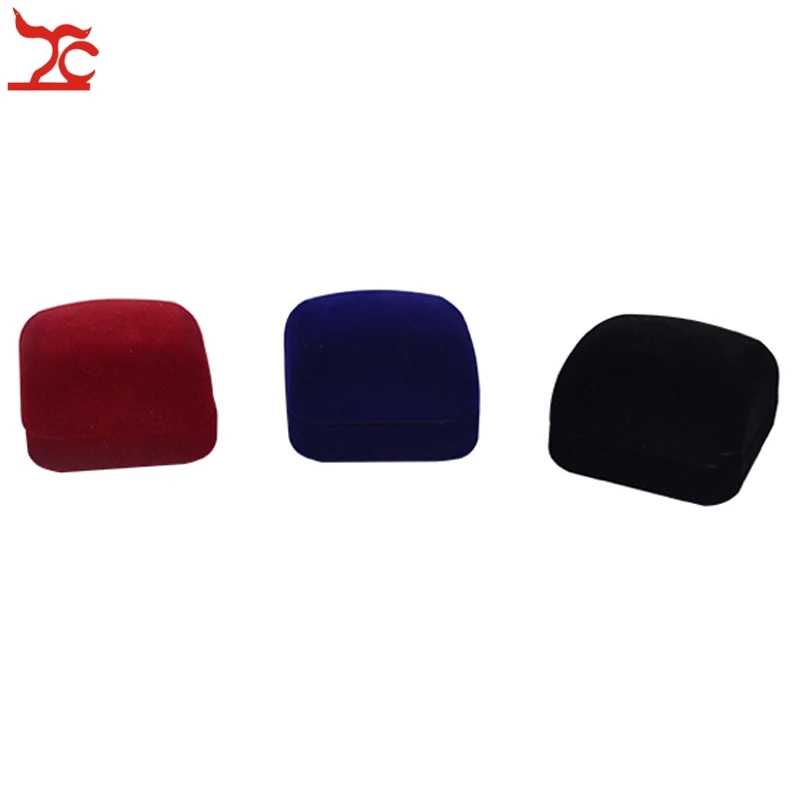 

Retail Black/Red/Blue 3 Color Available Blocked Wedding Jewellery Earring Ring Storage Box Gift Packing Case For Jewelry