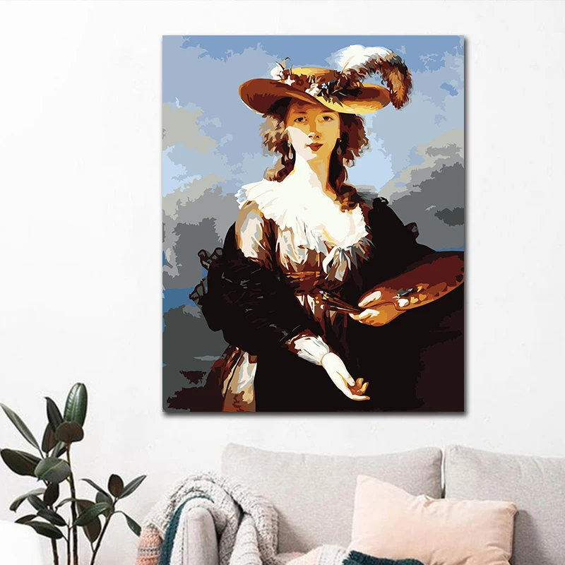 Diy Цифровая живопись иностранная Девушка Крылья ангела милые невинные гостиная