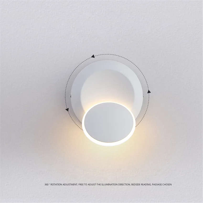 Светодиодная настенная лампа с углом поворота 360 градусов регулируемые