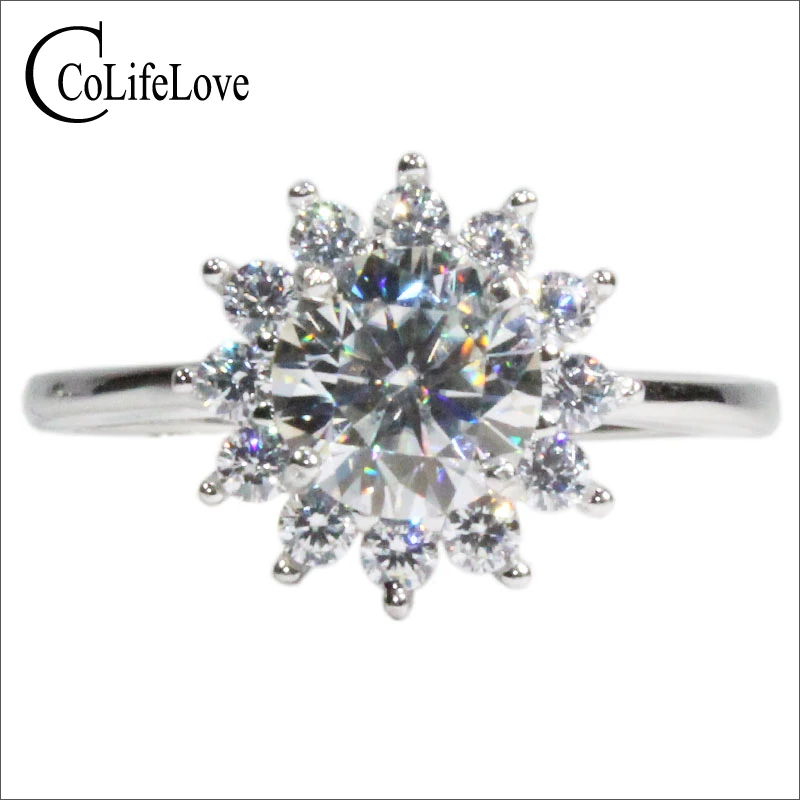 

CoLife Jewelry Moissanite Ring for Engagement 1ct to 3ct D Color VVS1 Grade Moissanite Silver Ring 925 Silver Moissanite Jewelry
