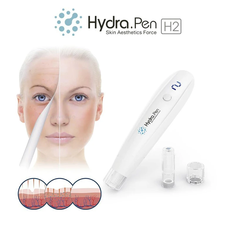 Hydra Pen H2 Microneedling Pen facial Stem Cell Therapy Nano Automatic Applicator Skin Care Tool with Cartridges Moisture Kit