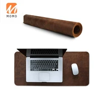 top quality brown vintage genuine leather waterproof computer desk mat mouse pad boss office