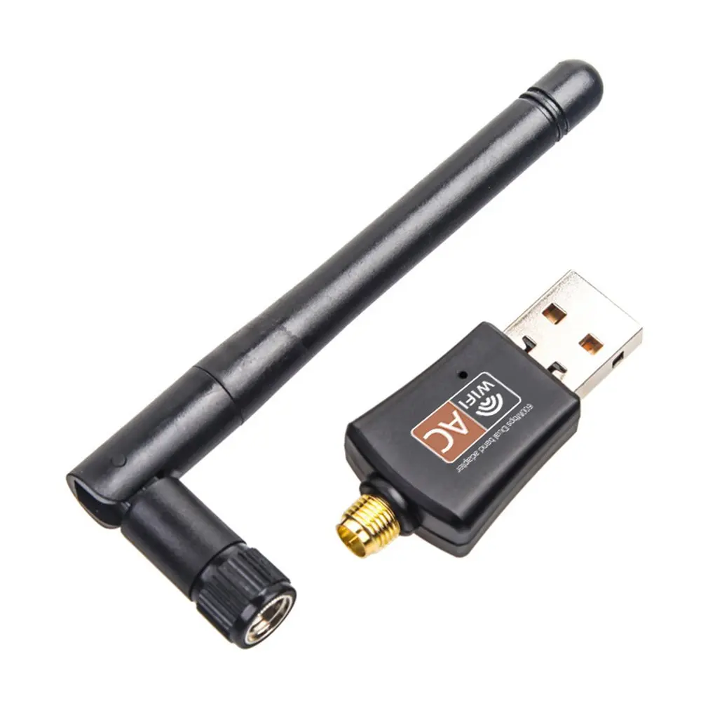

600 Мбит/с USB беспроводной Wi-Fi адаптер 2,4 ГГц 5 ГГц Wi-Fi с антенной двухдиапазонный ПК Мини компьютер сетевая карта приемник