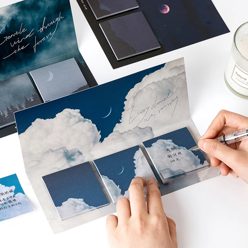 Блокнот для заметок с изображением Луны и звезды 60 шт. | Канцтовары офиса дома