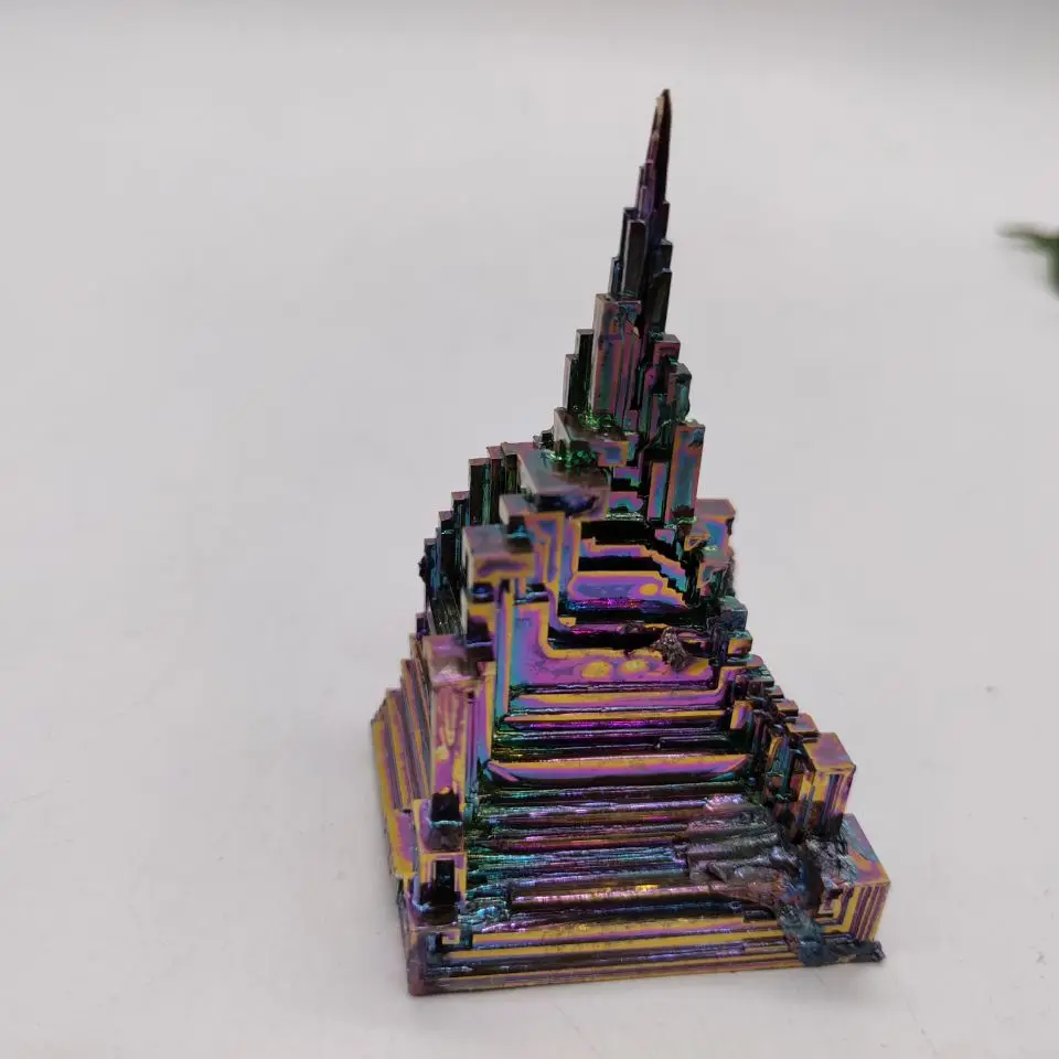 

Rainbow Bismuth Ore Crystal Pyramid Metal Mineral Specimen Colorful cluster Home Decor
